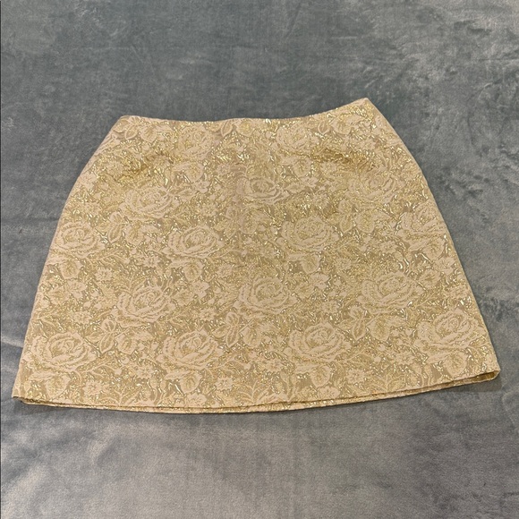 ON 34th Dresses & Skirts - Gold Floral Brocade A-Line Mini Skirt